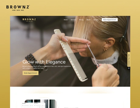 Brownz Salon website Screenshot 1