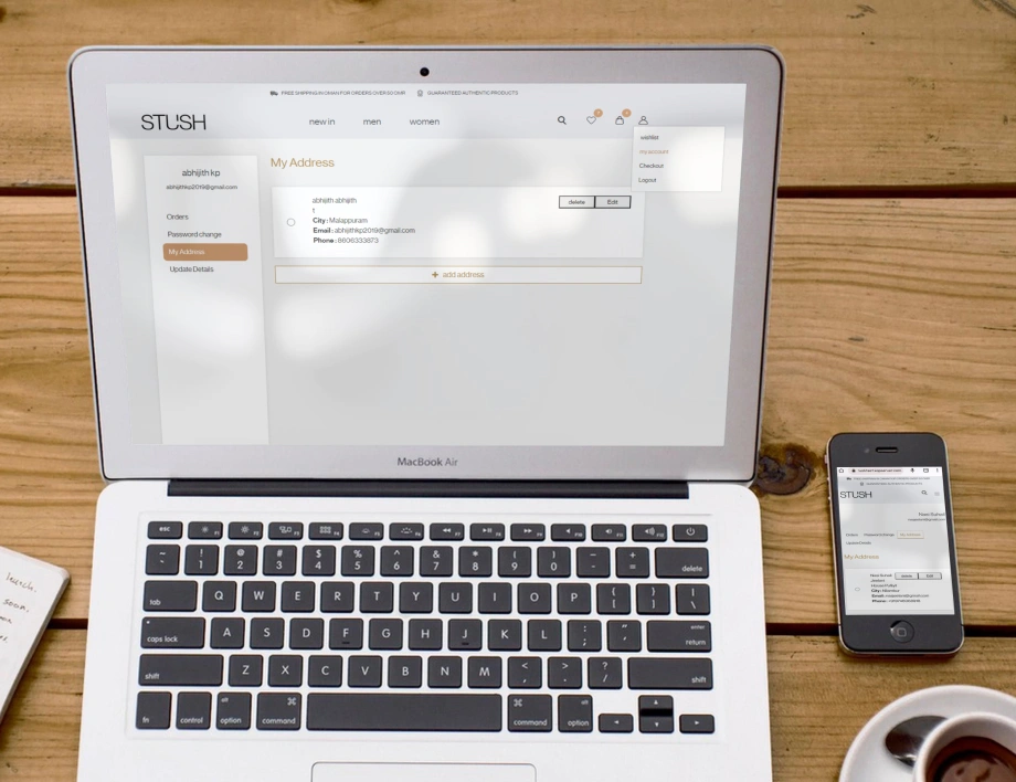 stush e-commerce website Screenshot 1